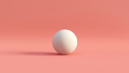 White Sphere on Pink Studio Background