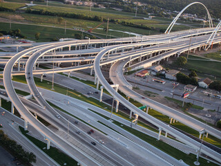 Network of highway roads in Dallas, Texas, USA.