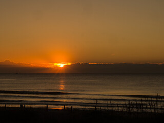 Fototapeta na wymiar Sunset on Beach on Atlantic Coast, South Carolina, USA