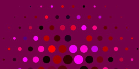 Light Pink, Yellow vector background with bubbles. Abstract decorative design in gradient style with bubbles. Pattern for wallpapers, curtains.