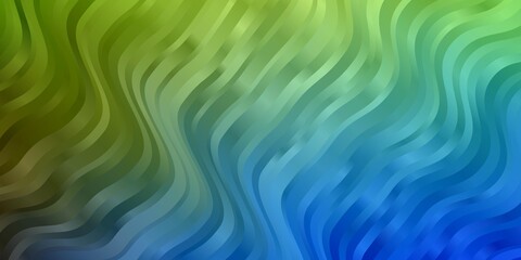 Light Blue, Green vector backdrop with curves. Brand new colorful illustration with bent lines. Pattern for ads, commercials.