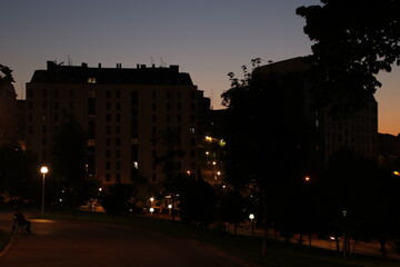 Neighborhood in Bilbao in the evening