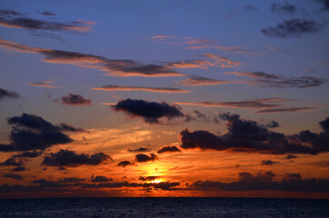 Fototapeta na wymiar beautiful image of sunset on the background of the sea