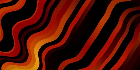 Dark Orange vector background with wry lines. Colorful illustration, which consists of curves. Best design for your ad, poster, banner.