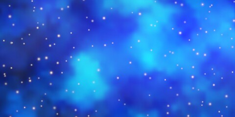 Light BLUE vector background with small and big stars. Modern geometric abstract illustration with stars. Best design for your ad, poster, banner.
