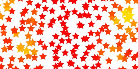 Light Orange vector template with neon stars. Blur decorative design in simple style with stars. Theme for cell phones.