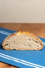 Freshly baked homemade loaf of sourdough bread