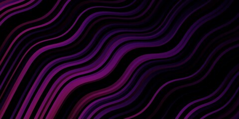 Dark Purple, Pink vector pattern with wry lines. Colorful illustration with curved lines. Design for your business promotion.