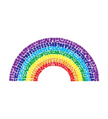 Paper Rainbow Mosaic . 
Simple Rainbow Craft 