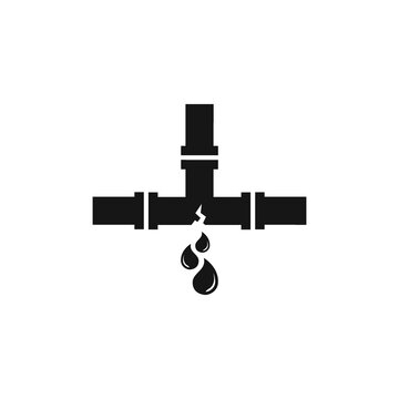 Water pipe leakage icon vector illustration