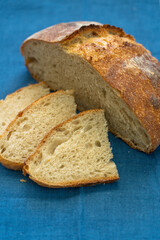 Freshly baked homemade loaf of sourdough bread