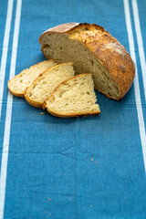 Freshly baked homemade loaf of sourdough bread