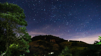 Naklejka premium starry skies with mountain views