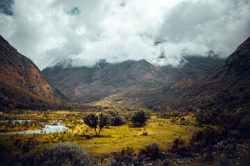 landscape with snowy and lagoon