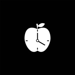 logo apple  clock  design vector template icon , desain logo apple logo , logo clok apple 