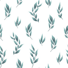 Abstract seamless pattern with leaves. Vector template.