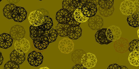 Light Green, Yellow vector natural artwork with flowers.