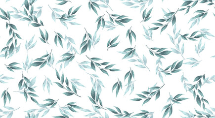 Naklejka na ściany i meble Abstract seamless pattern with leaves. Vector template.