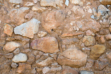 Fondo de muro antiguo con piedras desgastadas