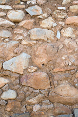 Fondo de muro antiguo con piedras desgastadas
