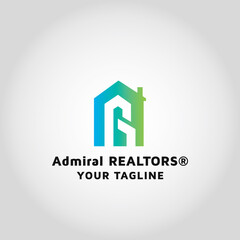 real estate letter logo R logo design template
