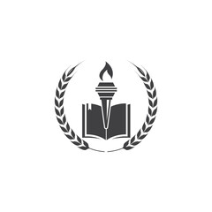 education and torch logo  illustration vector