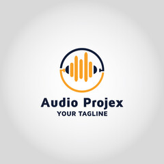 Audio vector modern logo design template inspiration