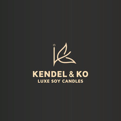 Candle letter K logo design template