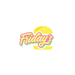friday text logo vector burger illustration