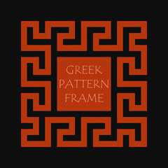 Vintage Greek meander pattern frame vector