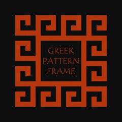 Vintage Greek pattern frame vector