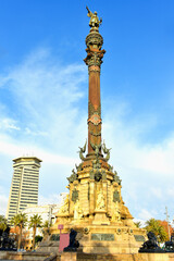 Fototapeta na wymiar Chistopher Columbus Monument In Barcelona, Spain