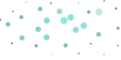 Light Green vector doodle texture with flowers.