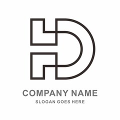 Monogram Letter D Geometric Square Space Business Company Vector Logo Design