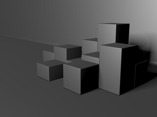 Abstract Dark Cubes Futuristic Design Background