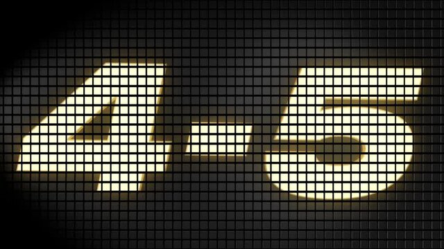 Digital scoreboard with 4 � 5 score text footage.