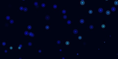 Light BLUE vector doodle texture with flowers.