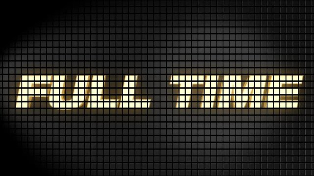 Digital scoreboard with full-time text footage.