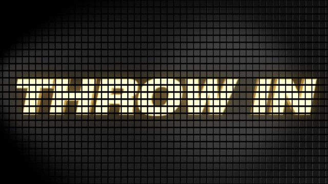 Digital scoreboard with throw-in text footage.