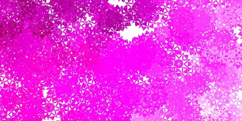Light Pink vector texture with bright snowflakes.