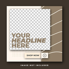 Fashion sale for social media feed template. Social media template vector illustration. Promotion banner template