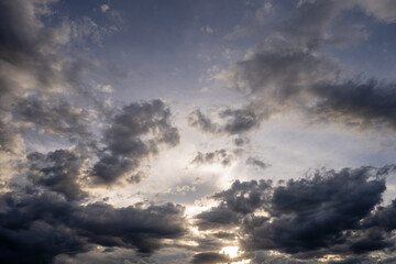 Dramatic sky at rainy day