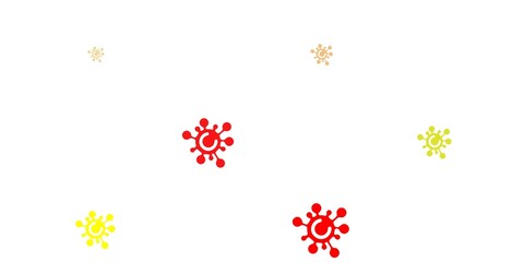 Light Multicolor vector pattern with coronavirus elements.