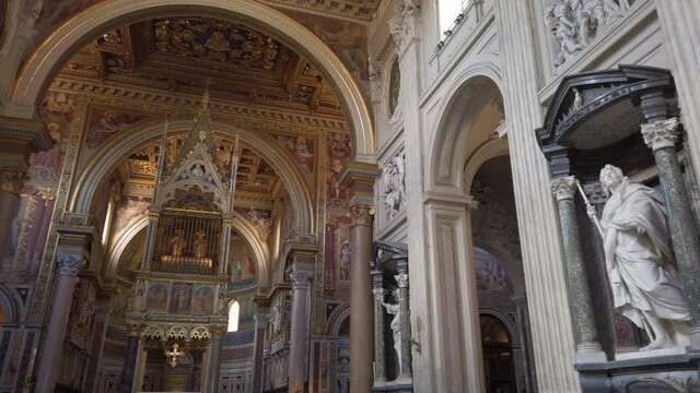 Interior sight in the Basilica of Saint John Lateran (San Giovanni in Laterano) in Rome, Italy.