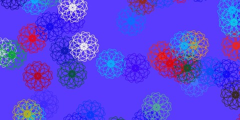 Light Multicolor vector natural layout with flowers.