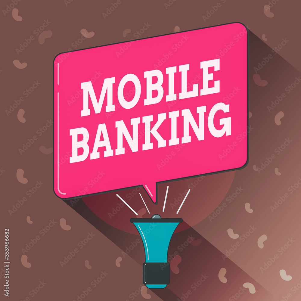 Poster conceptual hand writing showing mobile banking. concept meaning to create financial transactions wit