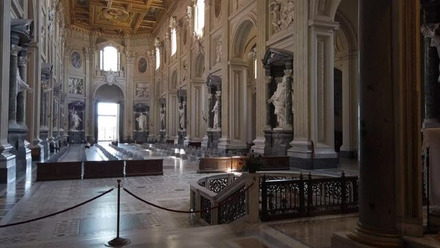 Interior sight in the Basilica of Saint John Lateran (San Giovanni in Laterano) in Rome, Italy.