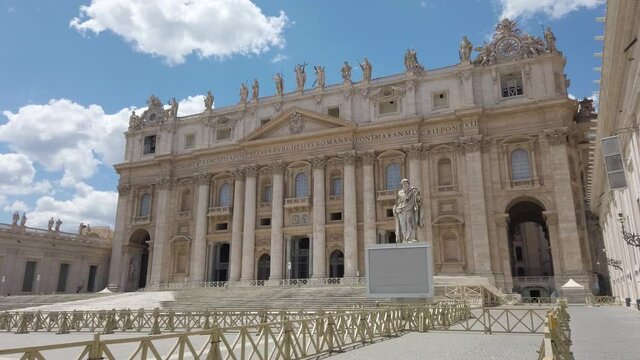Saint Peters Basilica in Rome on a sunny summer morning, Italy. 