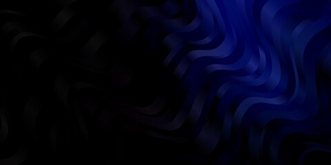 Dark BLUE vector backdrop with bent lines. Colorful geometric sample with gradient curves.  Pattern for business booklets, leaflets