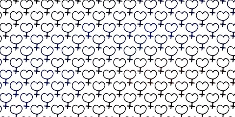 Light Blue, Yellow vector texture with women's rights symbols.